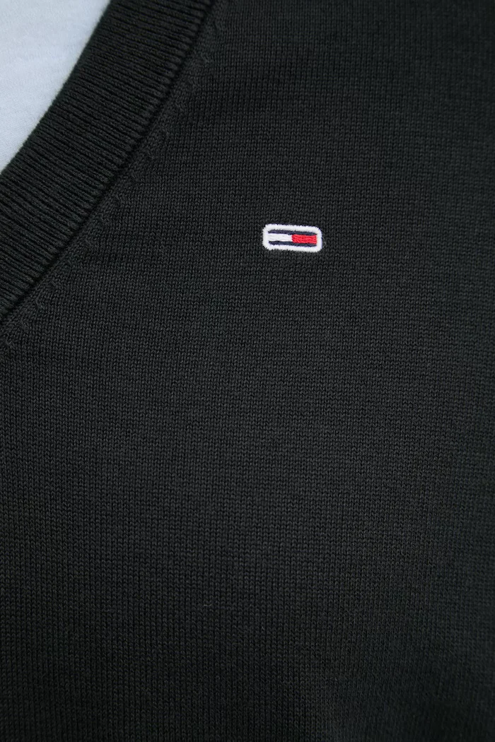 Tommy Jeans пуловер дамски от памук черен DW0DW19888