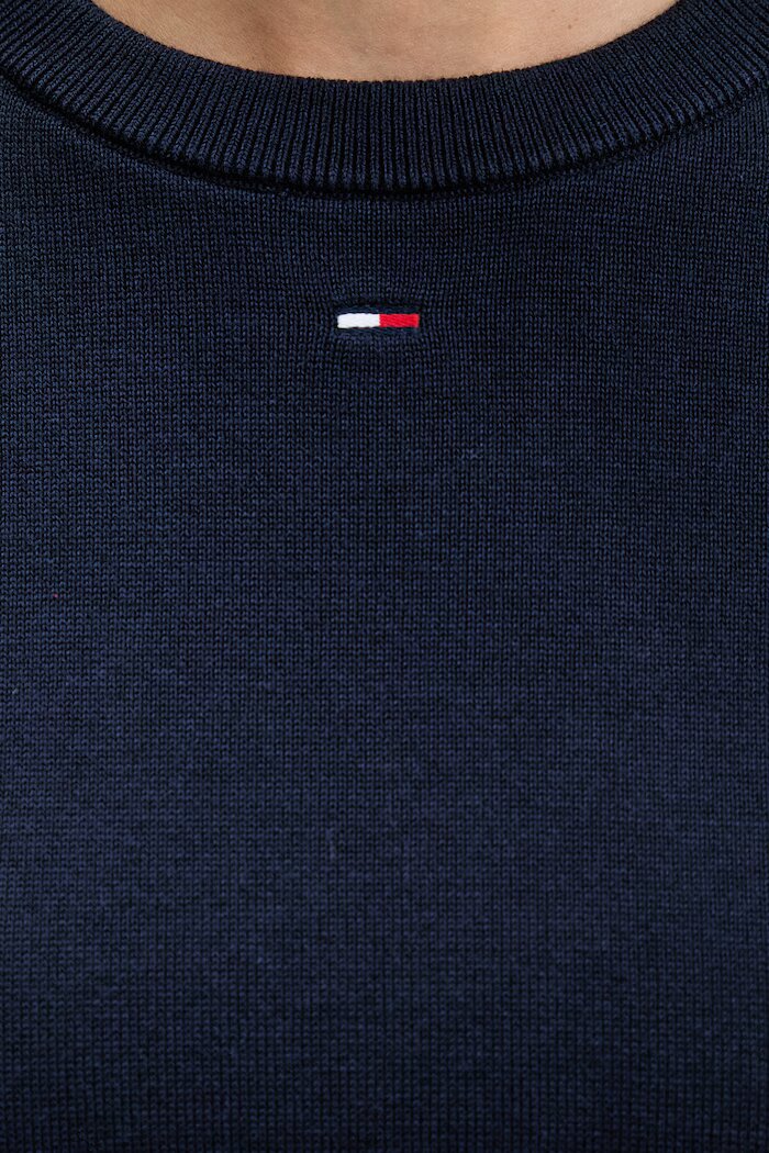 Tommy Jeans пуловер дамски от памук тъмносин DW0DW20159