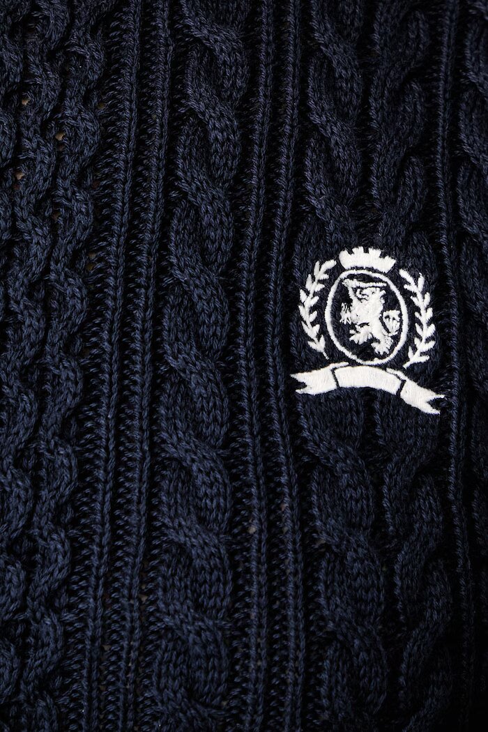 Tommy Jeans пуловер дамски от памук тъмносин DW0DW22933