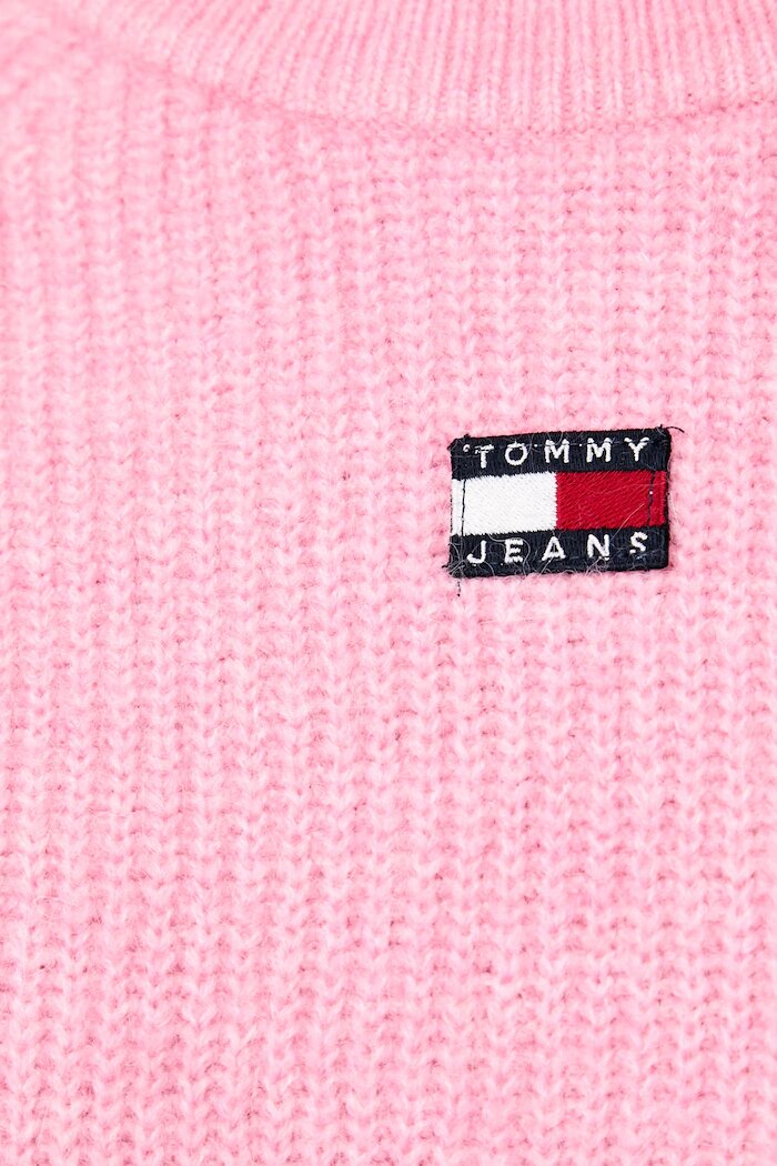Tommy Jeans пуловер дамски с добавена вълна розов DW0DW22024