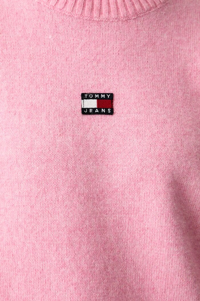Tommy Jeans пуловер дамски с добавена вълна розов DW0DW23831