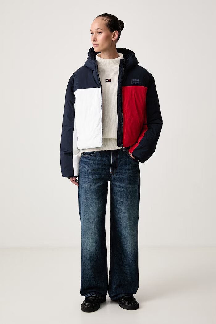Tommy Jeans пуловер дамски с вълна бежов DW0DW23349