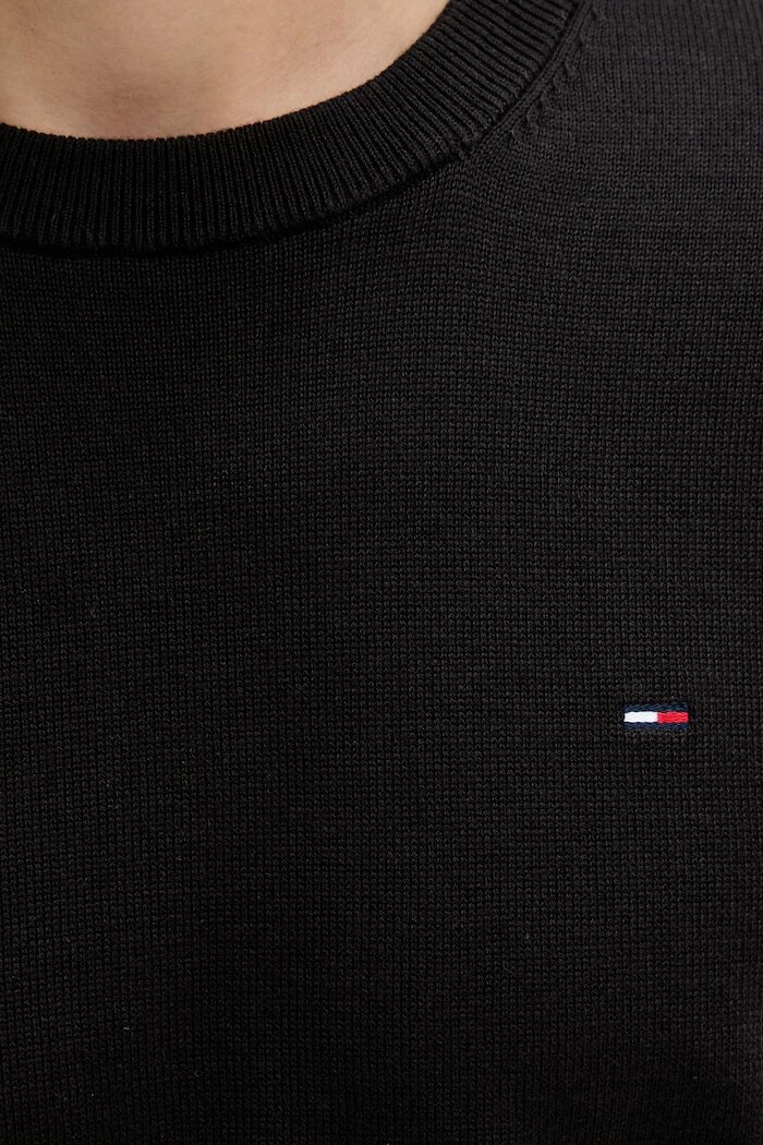 Tommy Jeans пуловер мъжки от памук черен DM0DM22853