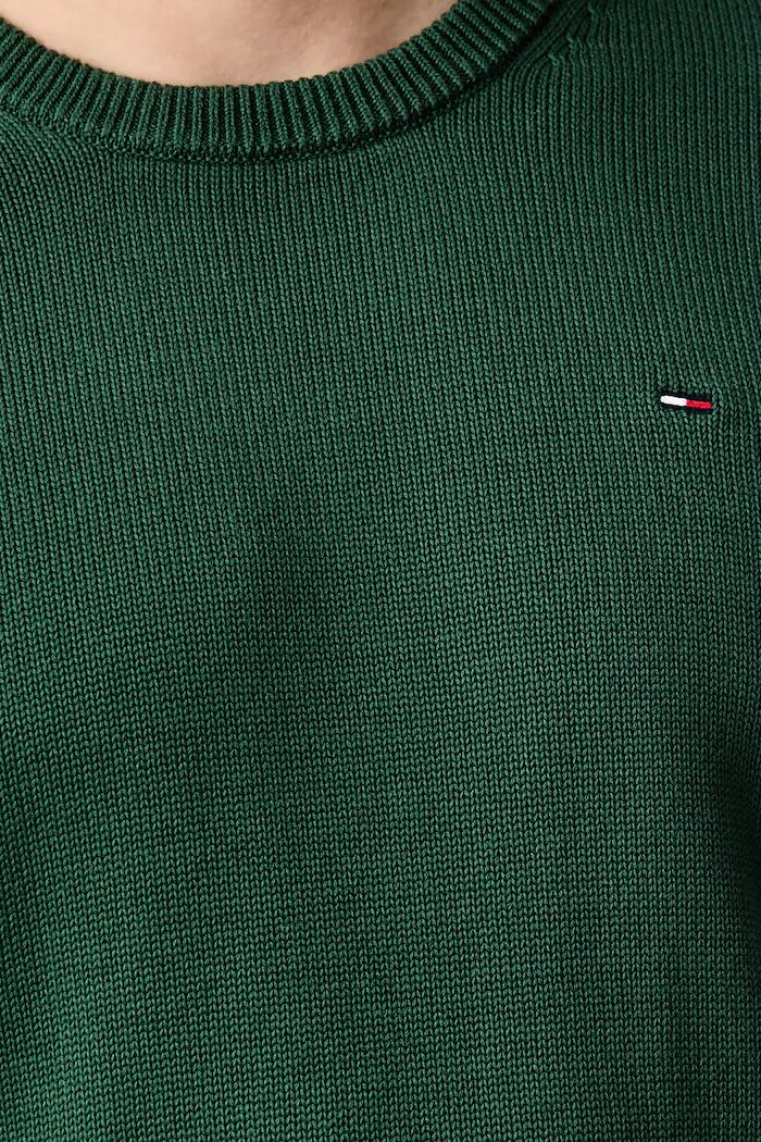 Tommy Jeans пуловер мъжки от памук зелен DM0DM21787