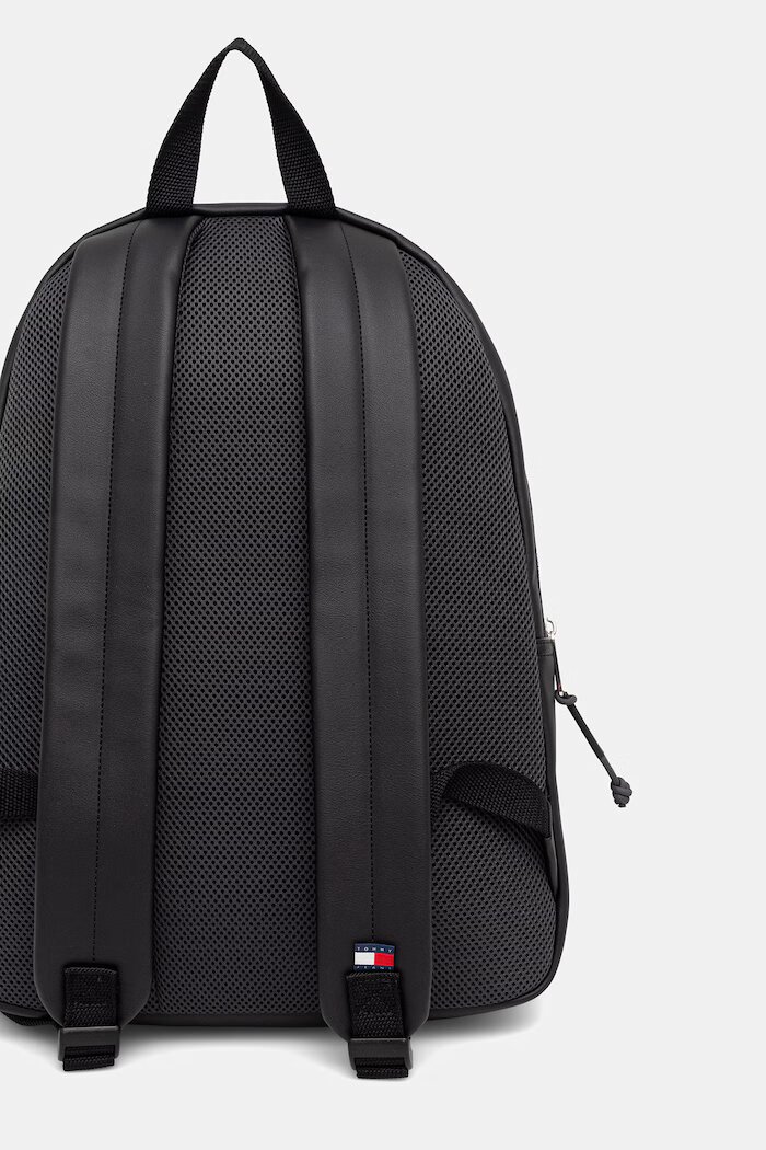 Tommy Jeans раница мъжка от имитация на кожа черна AM0AM14340