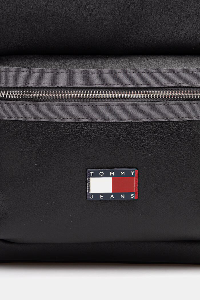 Tommy Jeans раница мъжка от имитация на кожа черна AM0AM14340