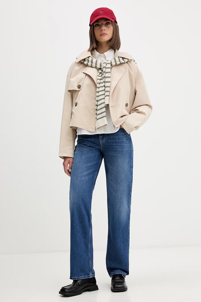 Tommy Jeans риза дамска от памук бяла с изчистена шарка DW0DW22766
