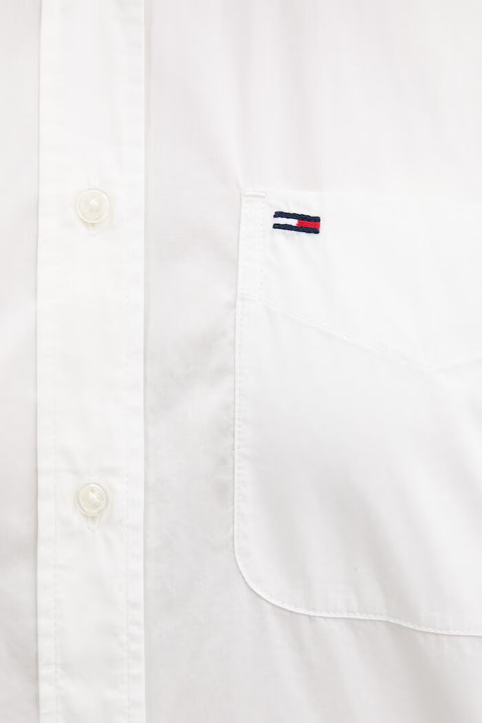 Tommy Jeans риза дамска от памук бяла с изчистена шарка DW0DW22766