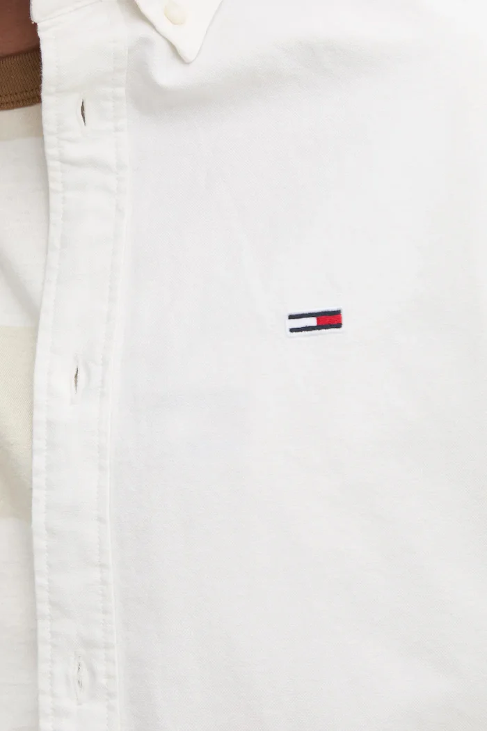 Tommy Jeans риза мъжка от памук бяла DM0DM21298