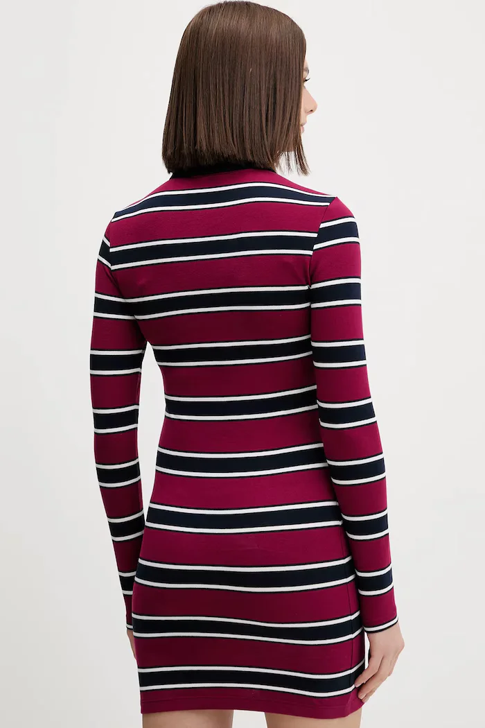 Tommy Jeans Рокля в бордо къса с кройка по тялото DW0DW21901