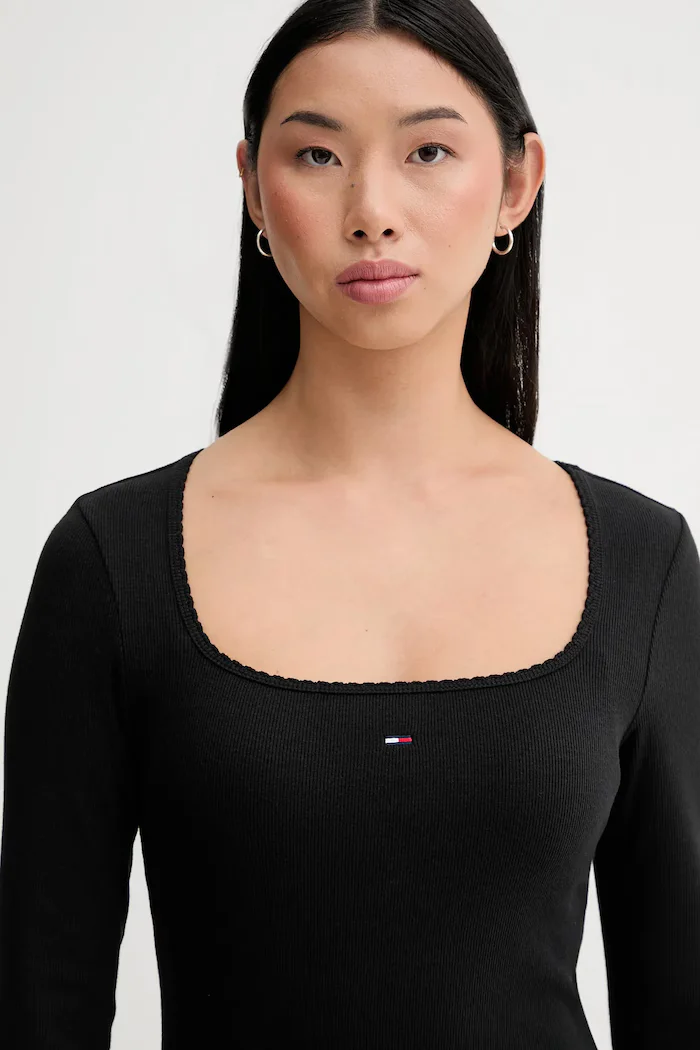 Tommy Jeans Рокля в черно среднодълга със стандартна кройка DW0DW21915