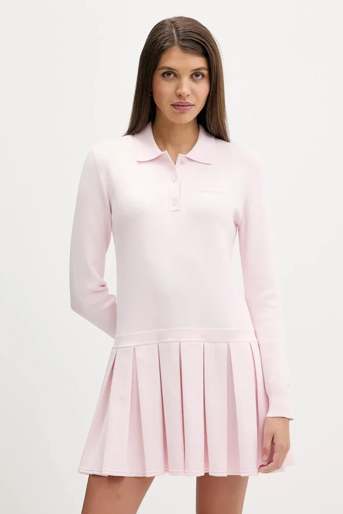 Tommy Jeans Рокля в розово къса разкроена DW0DW22464