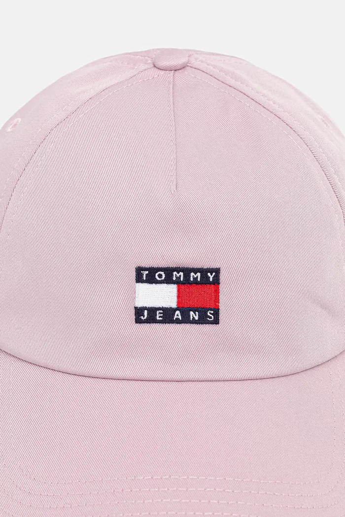 Tommy Jeans шапка с козирка дамска от памук розова AW0AW16991