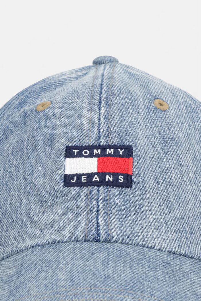 Tommy Jeans шапка с козирка дамска от памук синя AW0AW18578