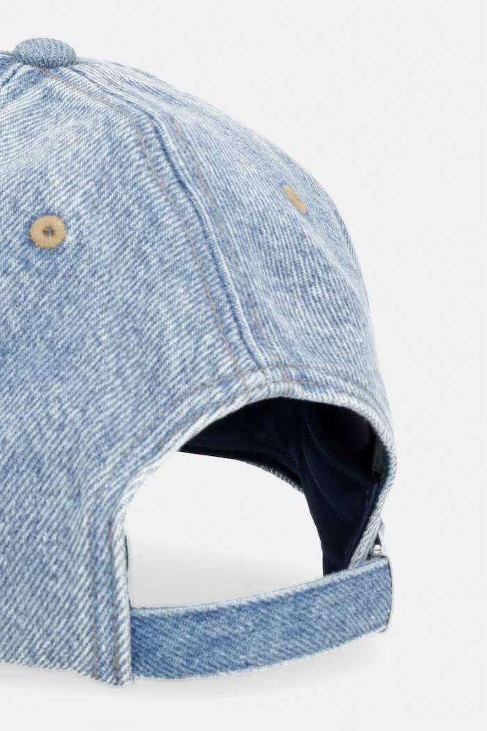 Tommy Jeans шапка с козирка дамска от памук синя AW0AW18578