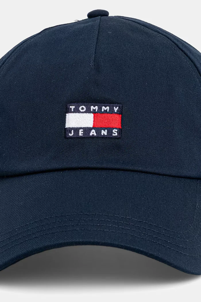 Tommy Jeans шапка с козирка мъжка от памук тъмносиня AM0AM12933