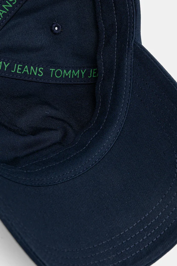 Tommy Jeans шапка с козирка мъжка от памук тъмносиня AM0AM12933
