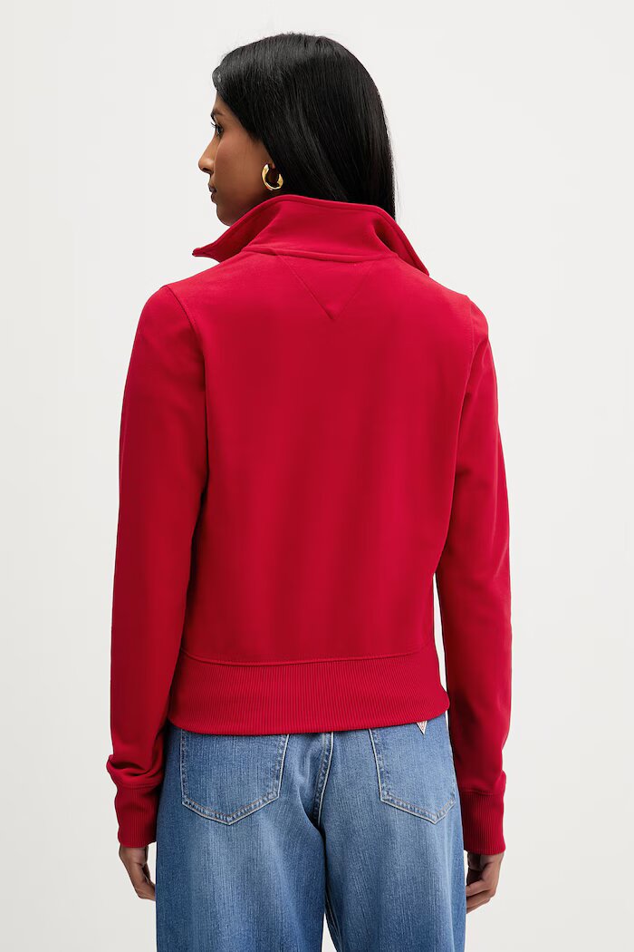 Tommy Jeans суичър дамски от памук червен DW0DW22835