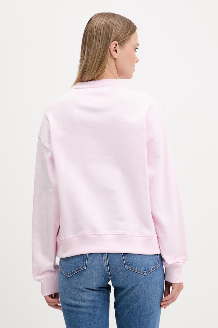 Tommy Jeans Суичър дамски от памук розов DW0DW22742