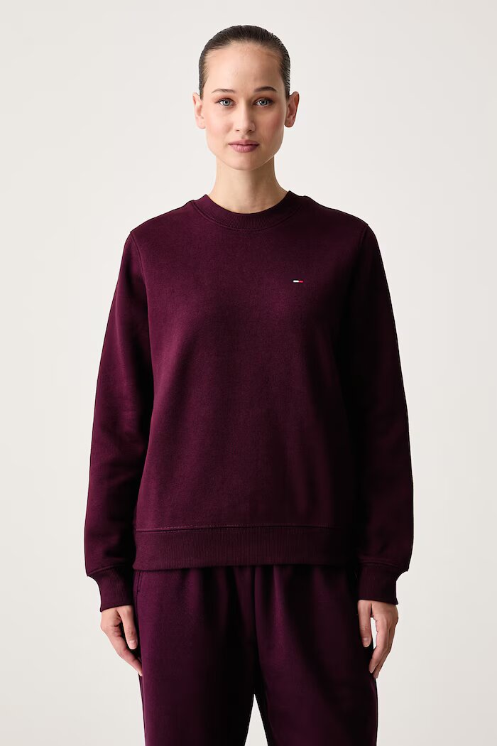 Tommy Jeans суичър дамски с памук бордо DW0DW19959
