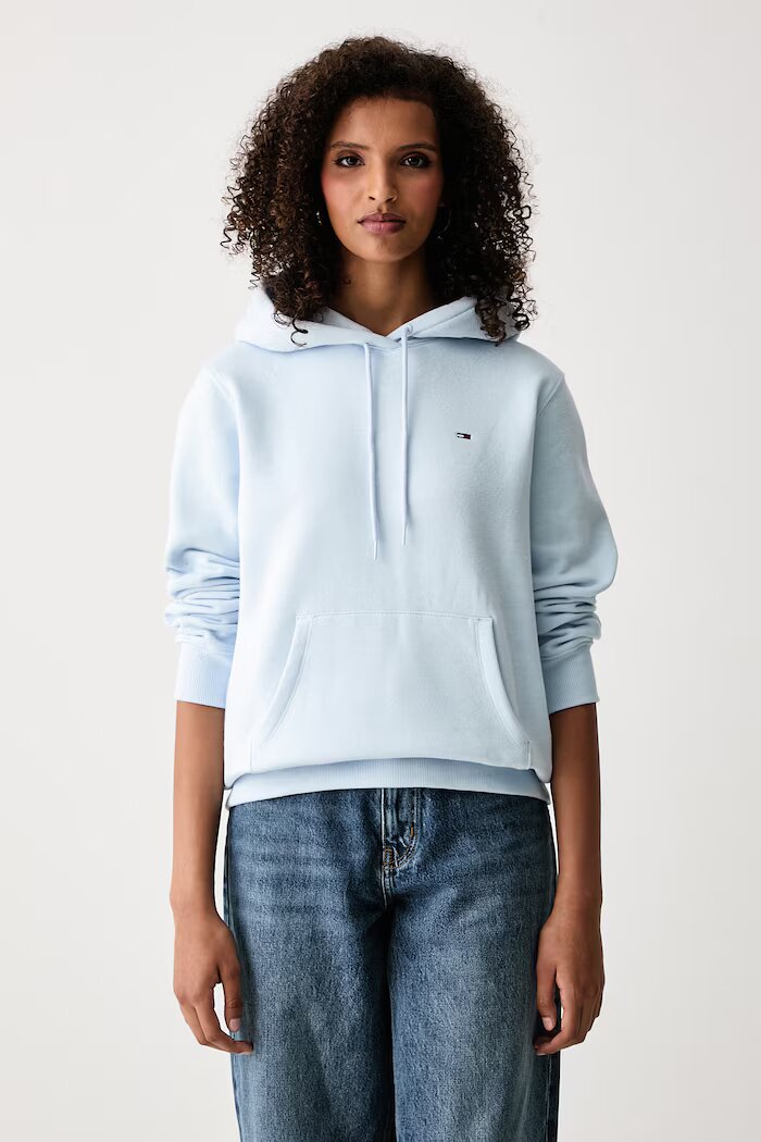 Tommy Jeans суичър дамски с памук син DW0DW19958