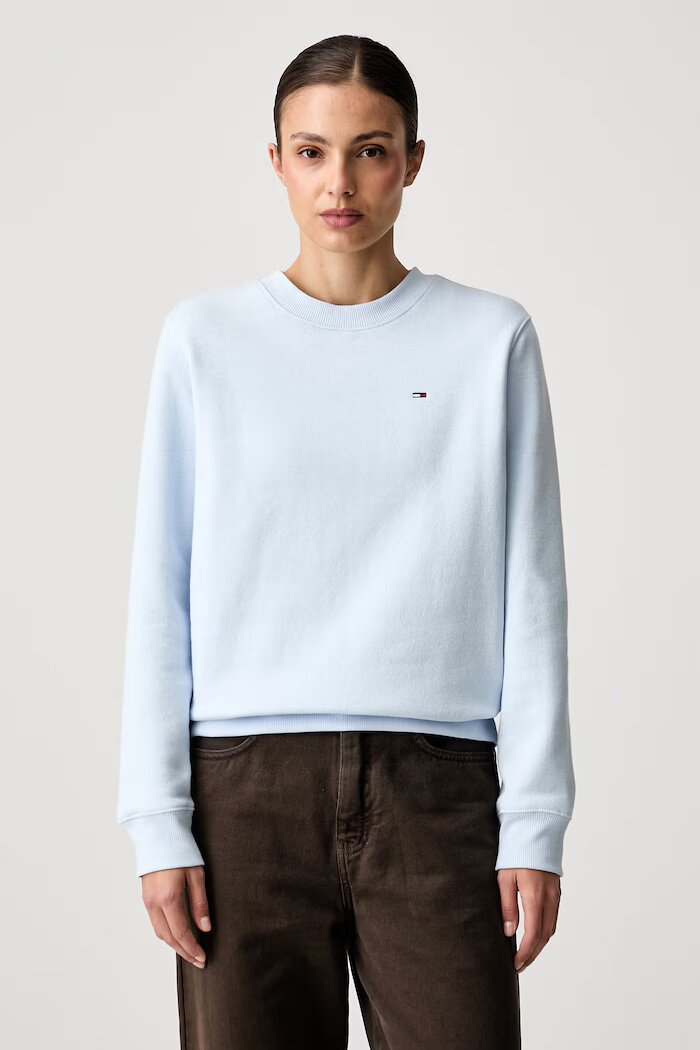 Tommy Jeans суичър дамски с памук син DW0DW19959