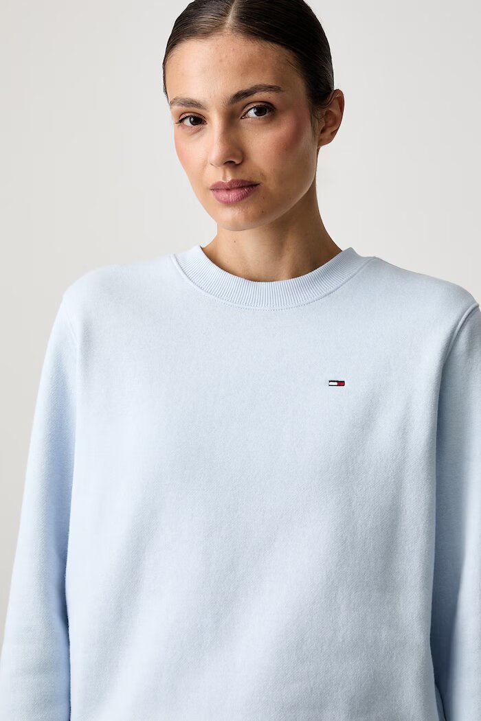 Tommy Jeans суичър дамски с памук син DW0DW19959