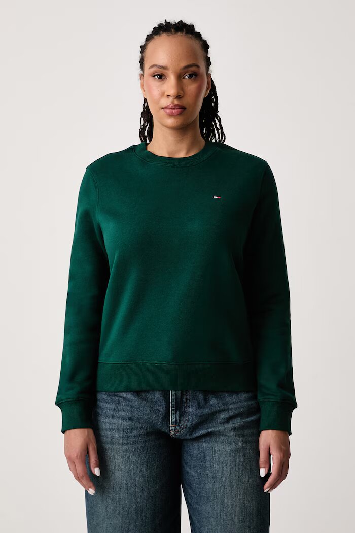 Tommy Jeans суичър дамски с памук зелен DW0DW19959