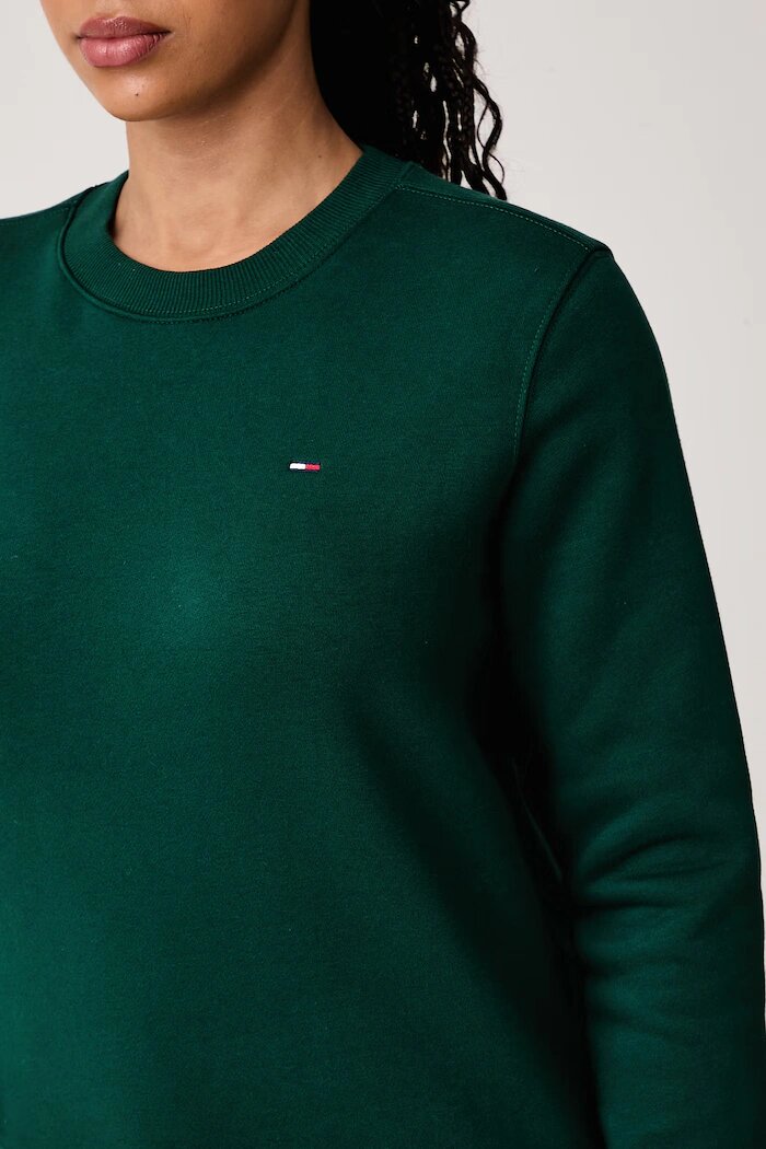 Tommy Jeans суичър дамски с памук зелен DW0DW19959