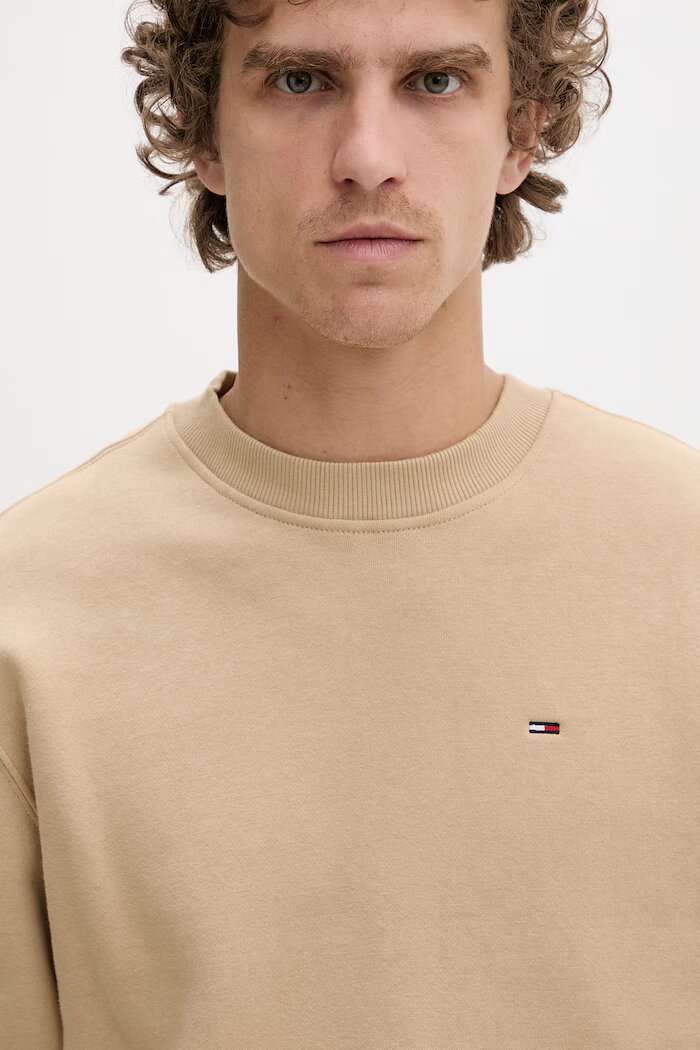 Tommy Jeans суичър мъжки от памук бежов DM0DM20741