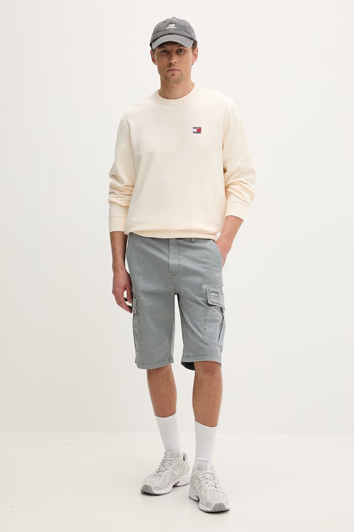 Tommy Jeans суичър мъжки от памук бежов DM0DM21921