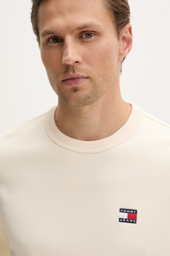 Tommy Jeans суичър мъжки от памук бежов DM0DM21921
