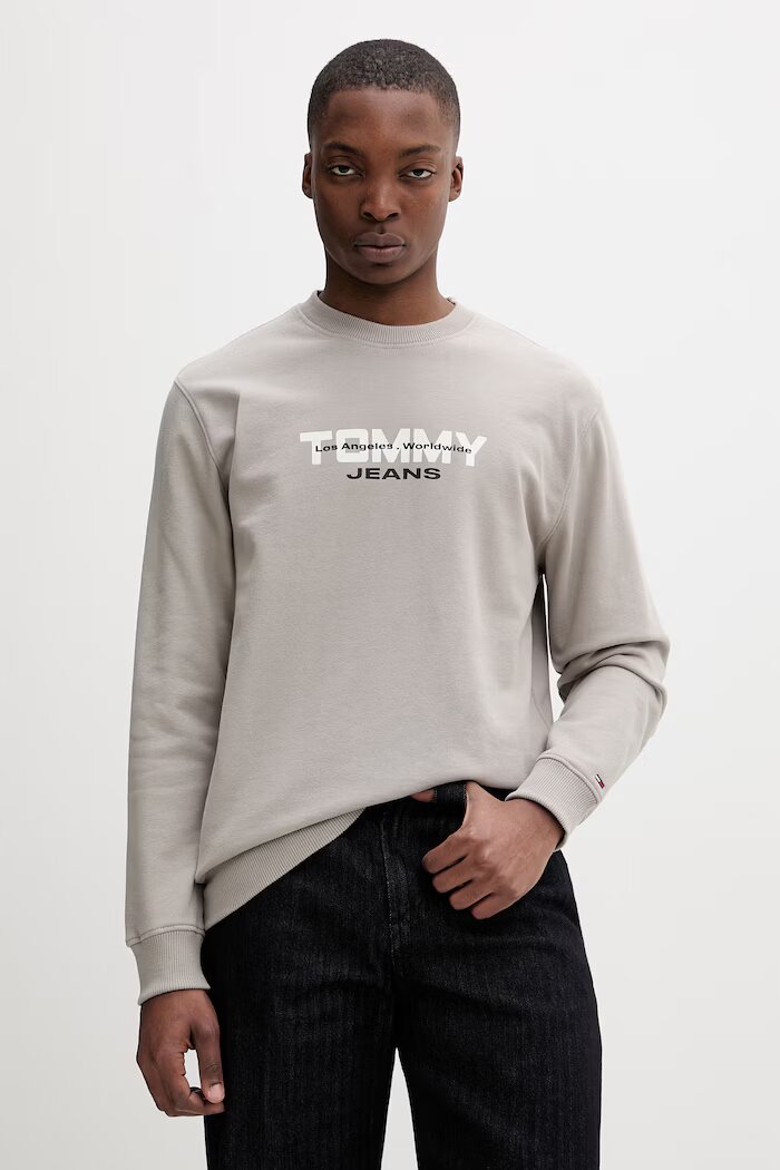 Tommy Jeans суичър мъжки от памук бежов DM0DM22682