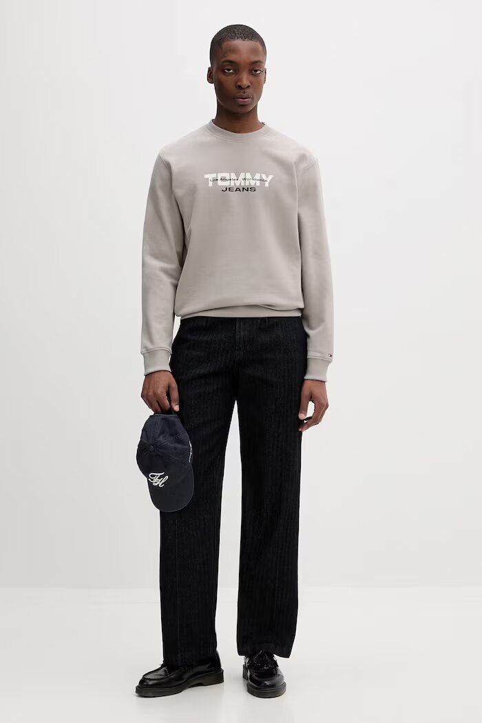 Tommy Jeans суичър мъжки от памук бежов DM0DM22682