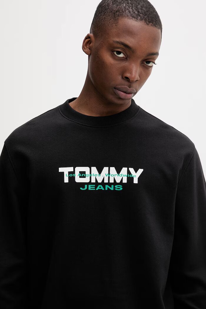 Tommy Jeans суичър мъжки от памук черен DM0DM22682