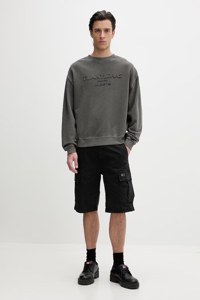 Tommy Jeans суичър мъжки от памук сив DM0DM22714