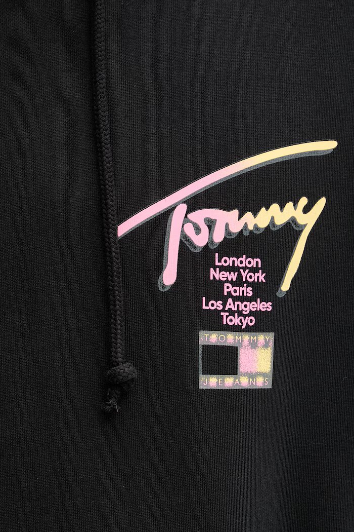 Tommy Jeans суичър с качулка мъжки от памук черен DM0DM23129