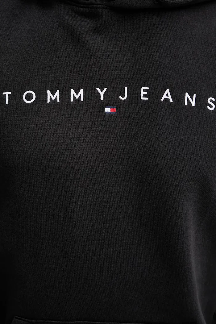 Tommy Jeans суичър с качулка мъжки с памук черен DM0DM20746