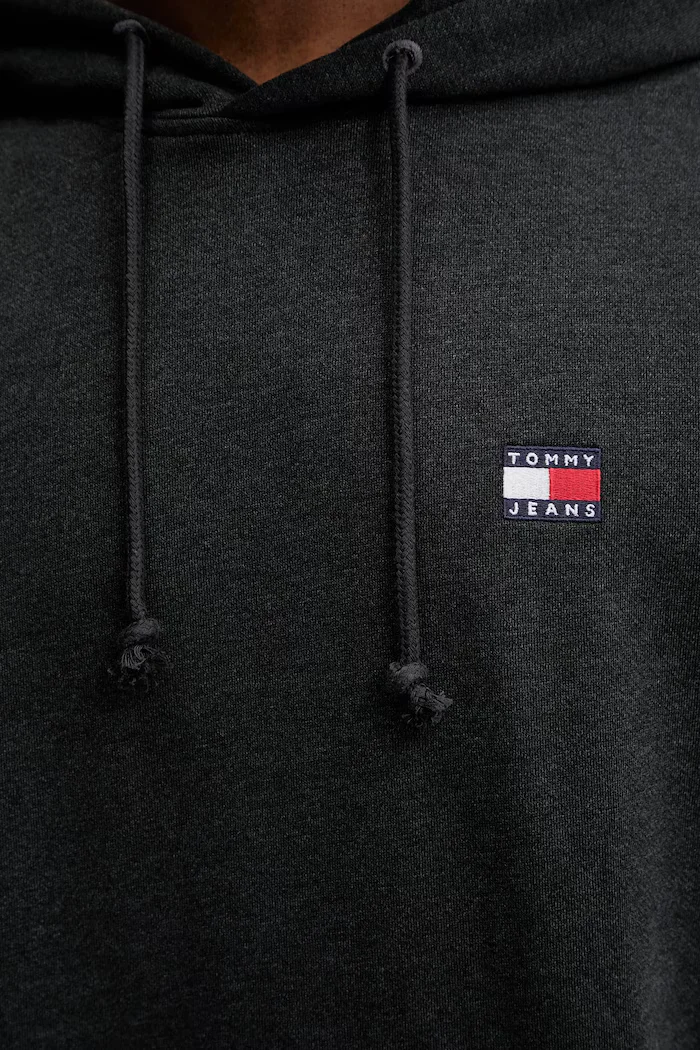 Tommy Jeans суичър с качулка мъжки с памук сив DM0DM22666