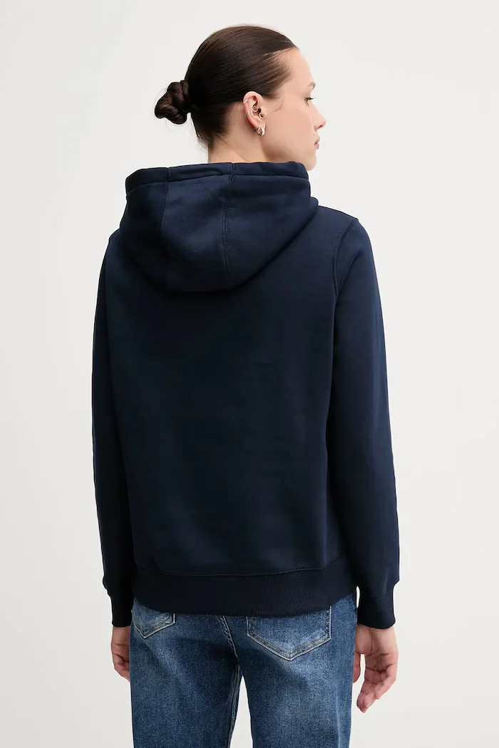 Tommy Jeans Суичър в тъмносиньо с качулка с изчистен дизайн DW0DW19958