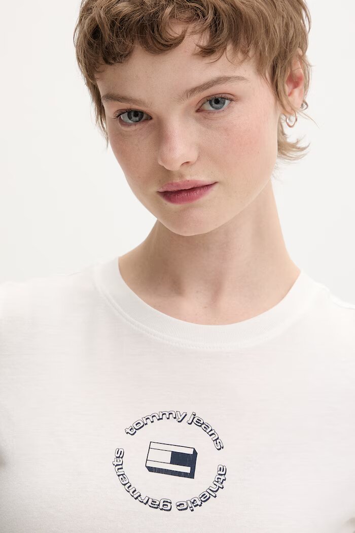 Tommy Jeans тениска basic дамска памучна бяла DW0DW22273