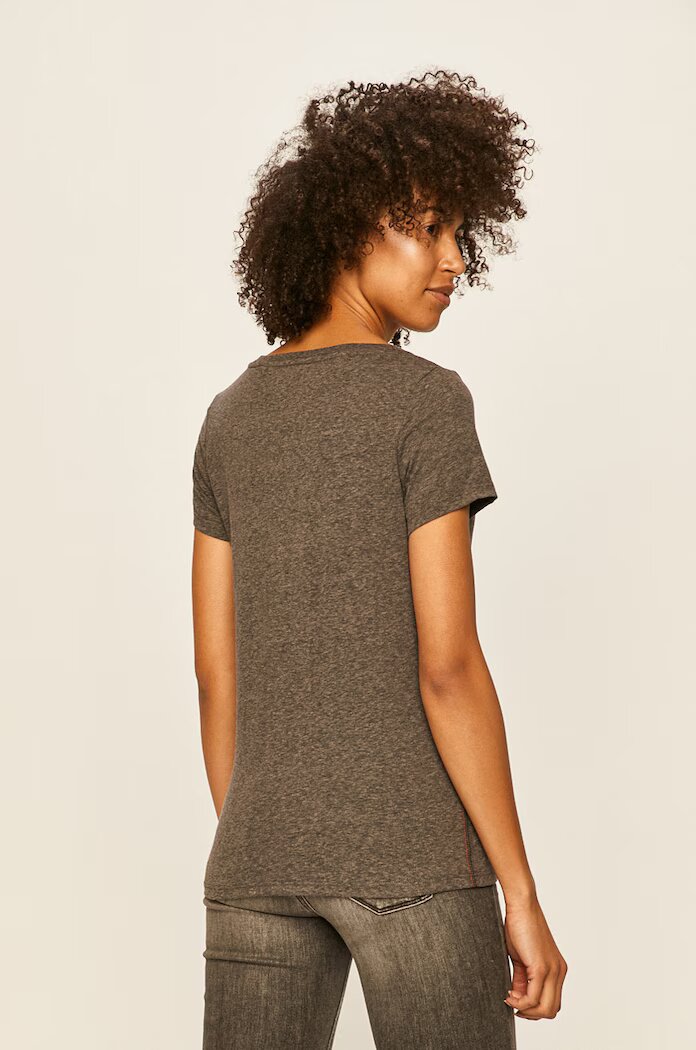 Tommy Jeans тениска basic дамска с памук сива