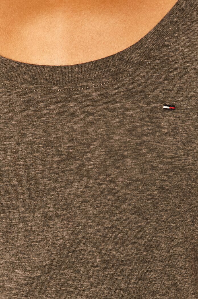 Tommy Jeans тениска basic дамска с памук сива