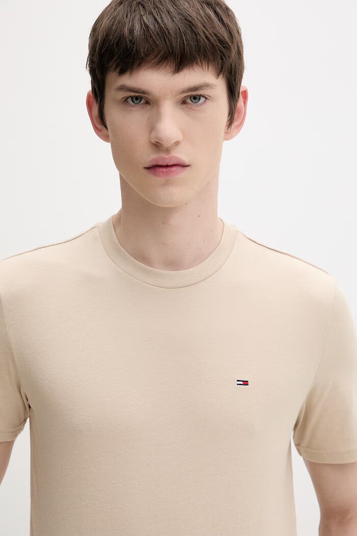 Tommy Jeans тениска basic мъжка от памук 2 броя бежова DM0DM20687