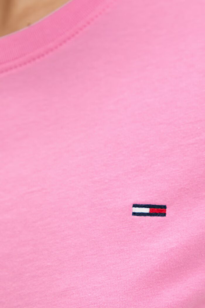 Tommy Jeans тениска базова дамска от памук розова DW0DW20459