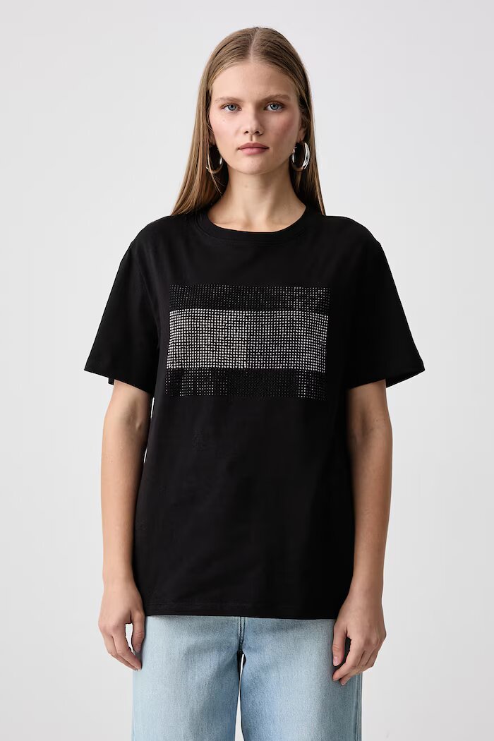 Tommy Jeans тениска дамска от памук черна DW0DW23267