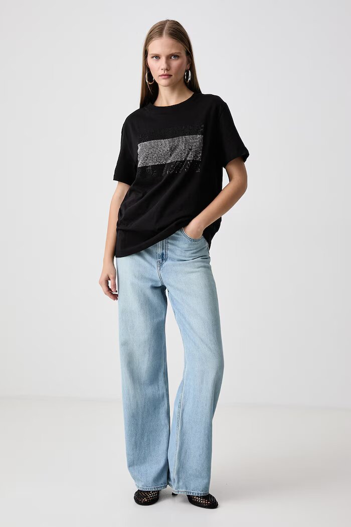 Tommy Jeans тениска дамска от памук черна DW0DW23267