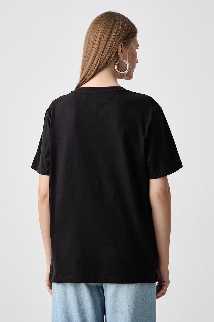 Tommy Jeans тениска дамска от памук черна DW0DW23267