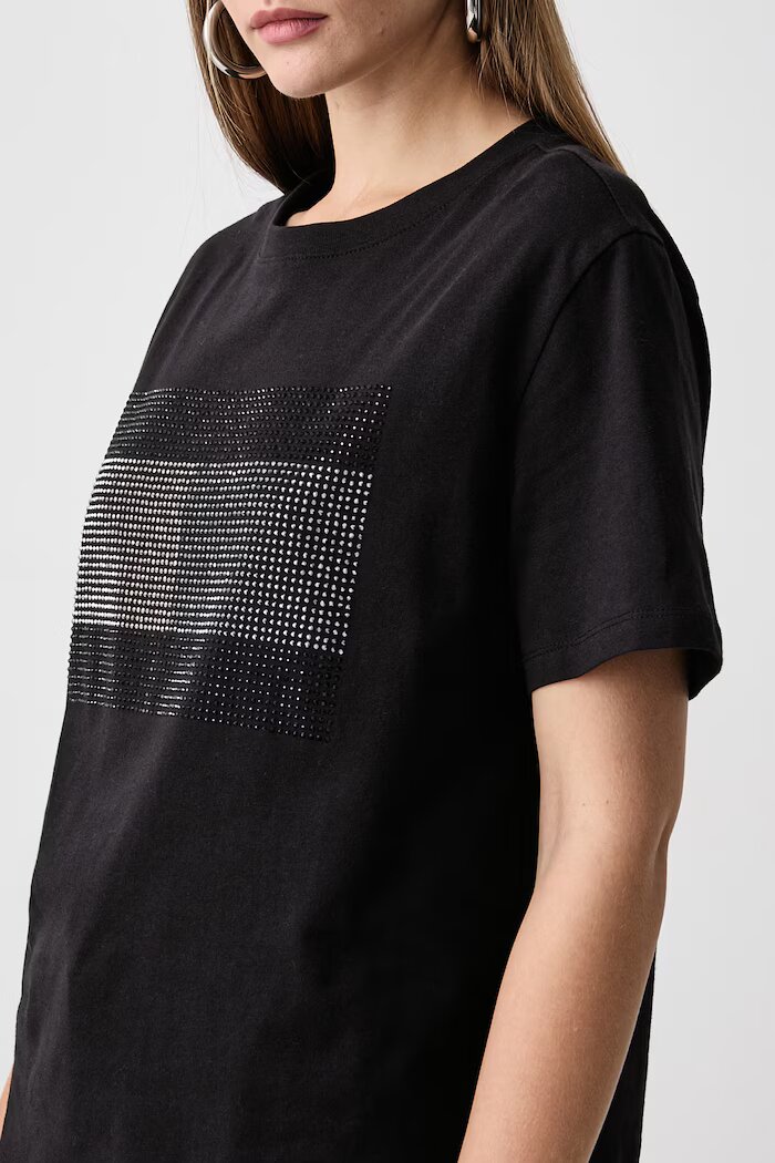 Tommy Jeans тениска дамска от памук черна DW0DW23267
