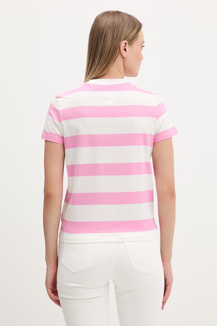 Tommy Jeans тениска дамска от памук розова DW0DW23801
